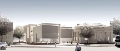 Architect's rendering of the planned addition to the Museum of Art