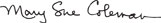 Mary Sue Coleman Signature